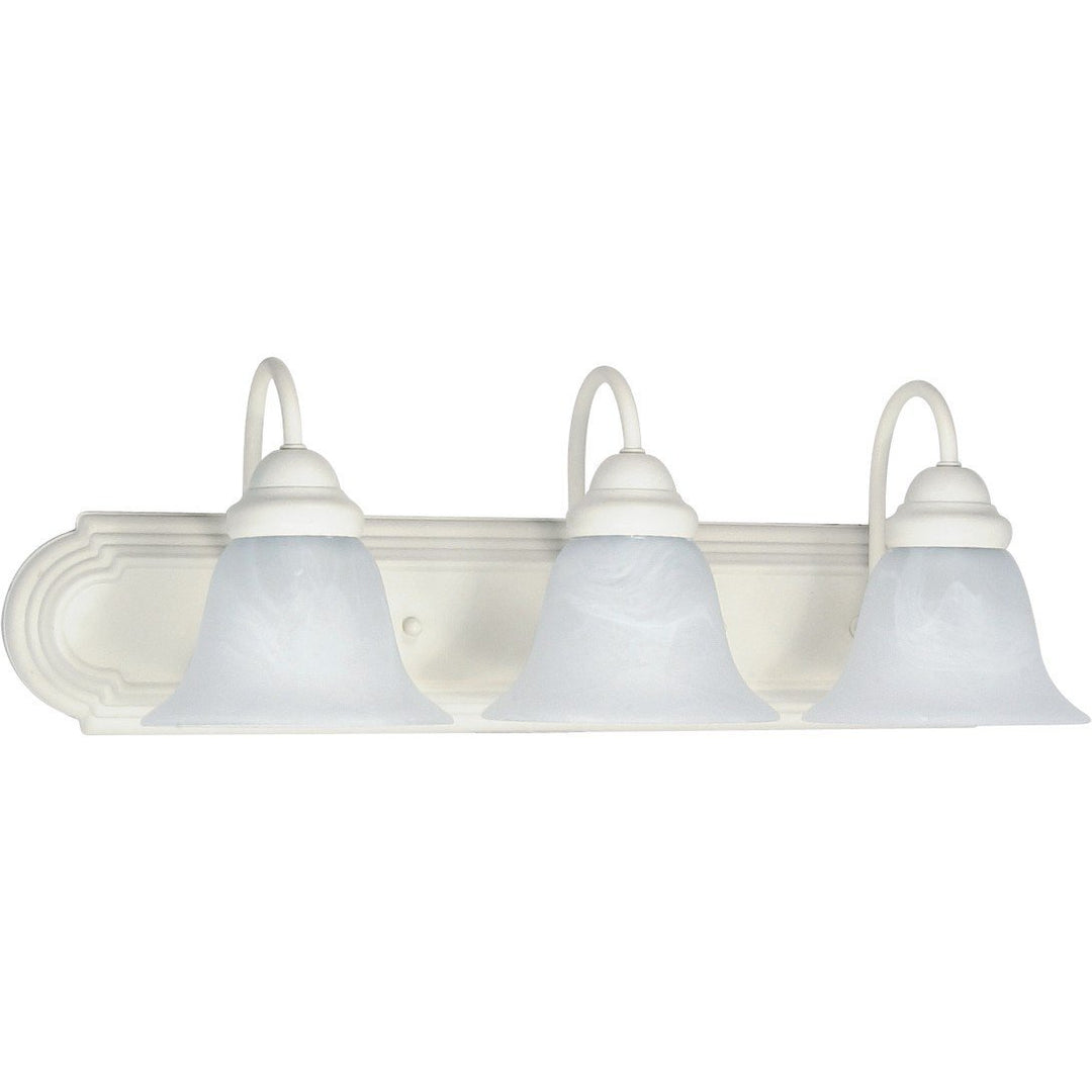 NUVO 60/333 Three Wall-Vanity Light Fixture 3 Textured White/Alabaster Glass