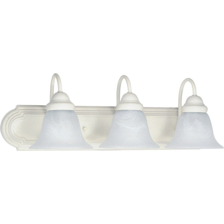NUVO 60/333 Three Wall-Vanity Light Fixture 3 Textured White/Alabaster Glass