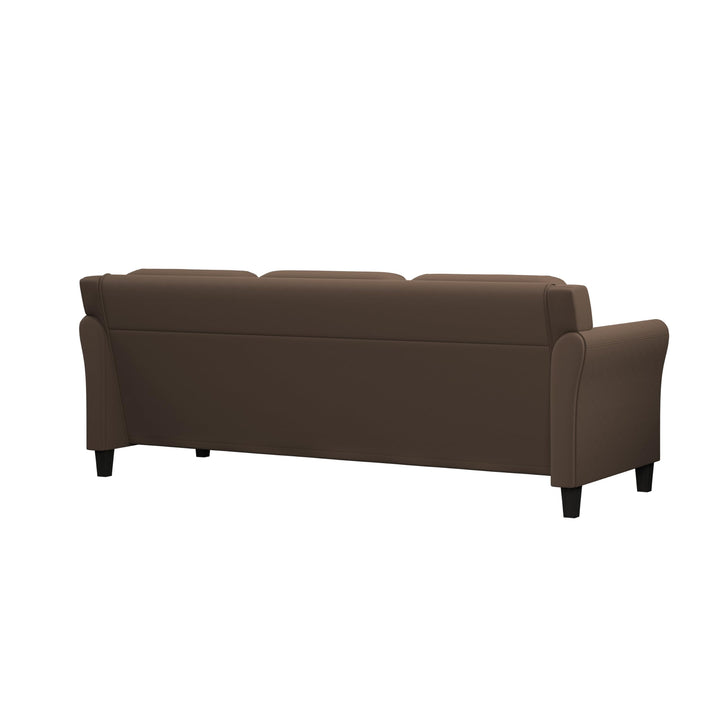 Lifestyle Solutions Harrington Rolled Arms Sofa 80.3"W x 31.5"D x 32.7"H Brown - Diamond Home USA