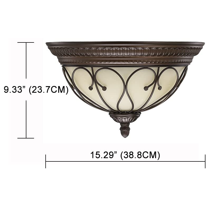 2 Light Flush Mount Oil-Rubbed Bronze 15.29" X 9.33" Mid-Century Modern - Diamond Home USA