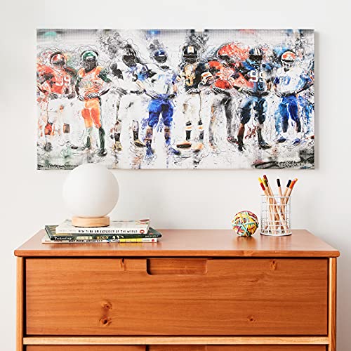 Digital Art PT2505-32-16 Football Team-Large Sport Canvas Art 32 x 16 in - Diamond Home USA