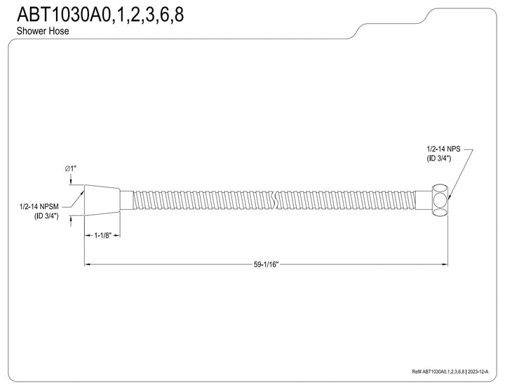 Kingston Brass ABT1030A2 Vintage Shower Hose 59" Polished Brass