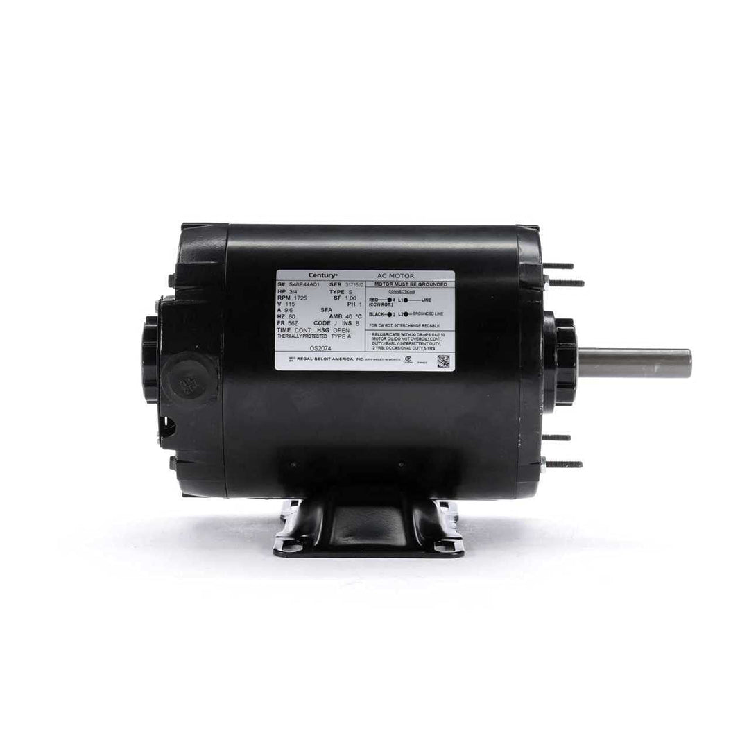 3/4 hp 1725 RPM 56Z Frame 115V Split Phase Rigid Base Motor Century # OS2074 - Diamond Home USA