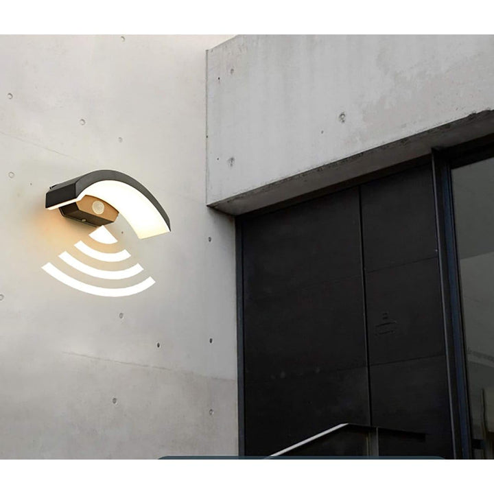 18w Black Curved Integrated Led Motion Sensor Wall Sconce Modern Industrial - Diamond Home USA