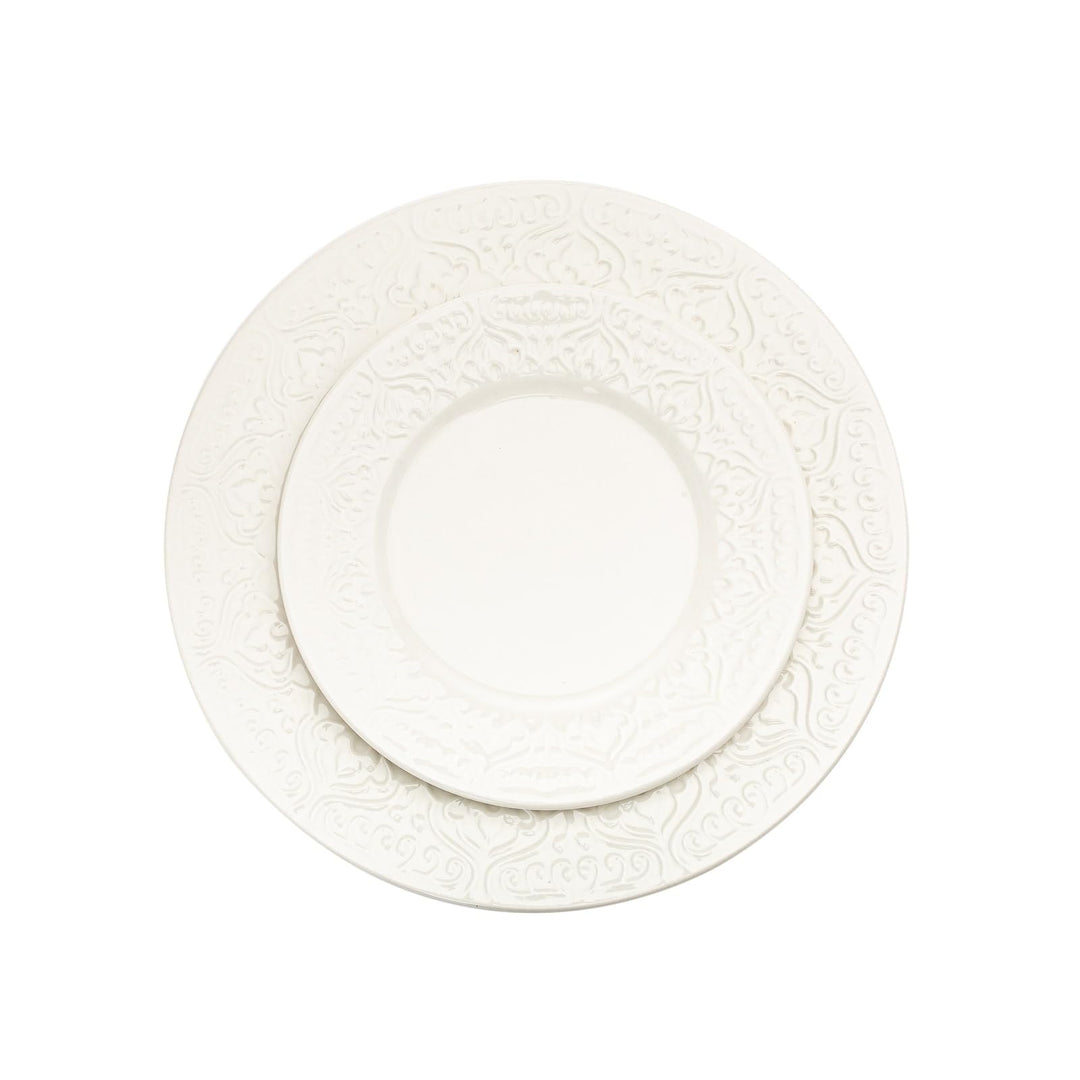 Porcelain 16 Piece Dinnerware Set Service For 4 Off/White Floral Traditional - Diamond Home USA