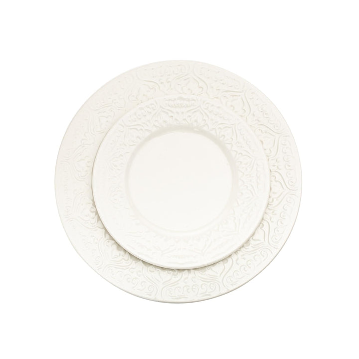 Porcelain 16 Piece Dinnerware Set Service For 4 Off/White Floral Traditional - Diamond Home USA