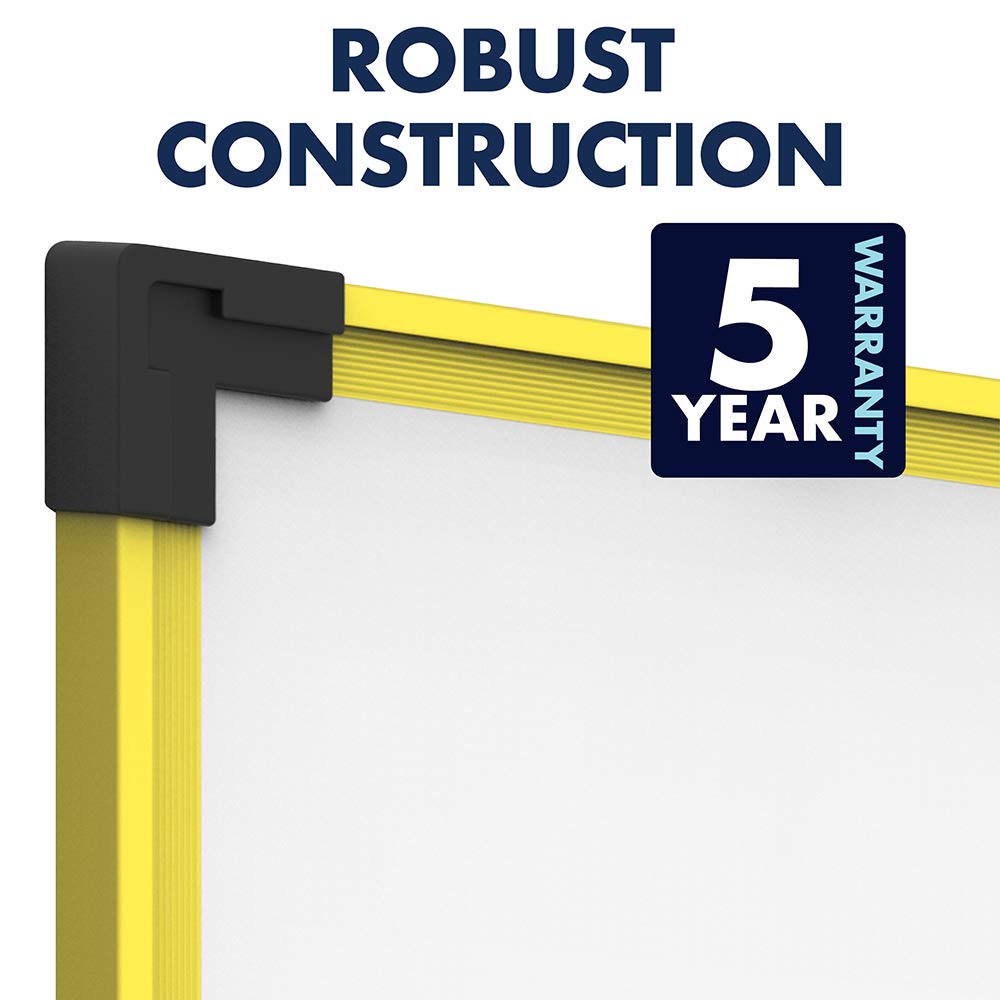 Quartet Dry Erase Whiteboard/White Board Magnetic 9" x 12" Industrial Yellow - Diamond Home USA