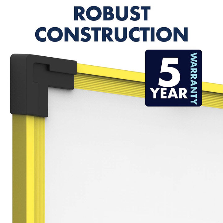 Quartet Dry Erase Whiteboard/White Board Magnetic 9" x 12" Industrial Yellow - Diamond Home USA