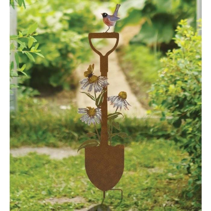 Rustic Shovel Stake Black Eyed Multi Color Metal - Diamond Home USA