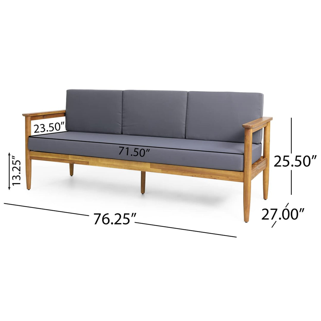 Christopher Knight Home Sofa Dark Gray + Teak - Diamond Home USA