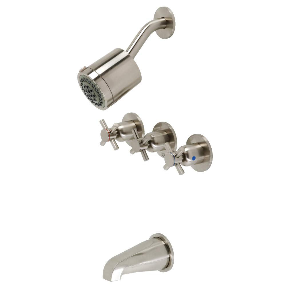 Kingston Brass KBX8138DX Concord Tub and Shower Faucet Brushed Nickel