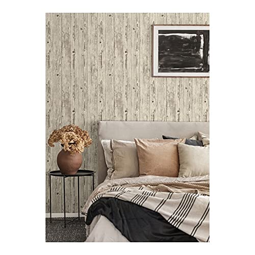 Ivory Weathered Oak Panels Wallpaper 21 X Off/White Traditional Vinyl - Diamond Home USA