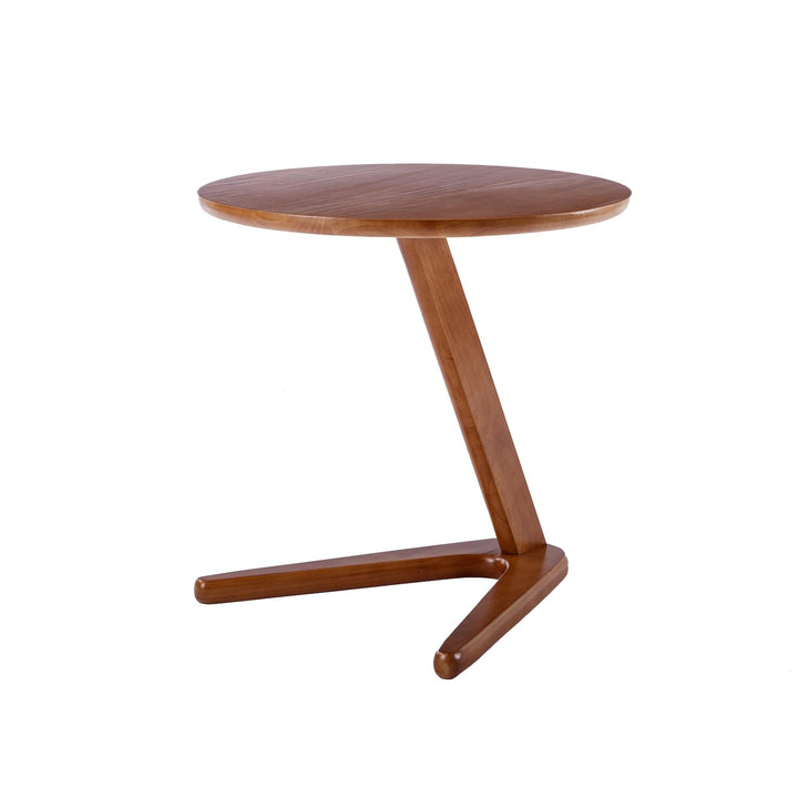 19.69"x20.08" Small Side Table Round Brown Modern Contemporary Wood