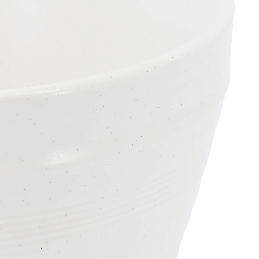 Bee and Willow 4 Piece 6 Inch Stoneware Bowl Set in White Speckle Solid Casual - Diamond Home USA