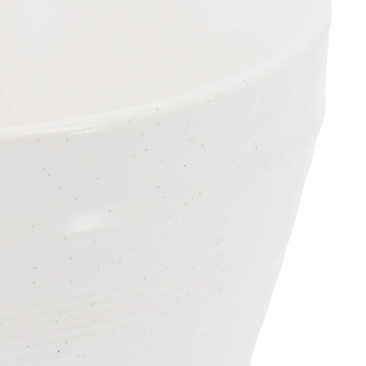 Bee and Willow 4 Piece 6 Inch Stoneware Bowl Set in White Speckle Solid Casual - Diamond Home USA