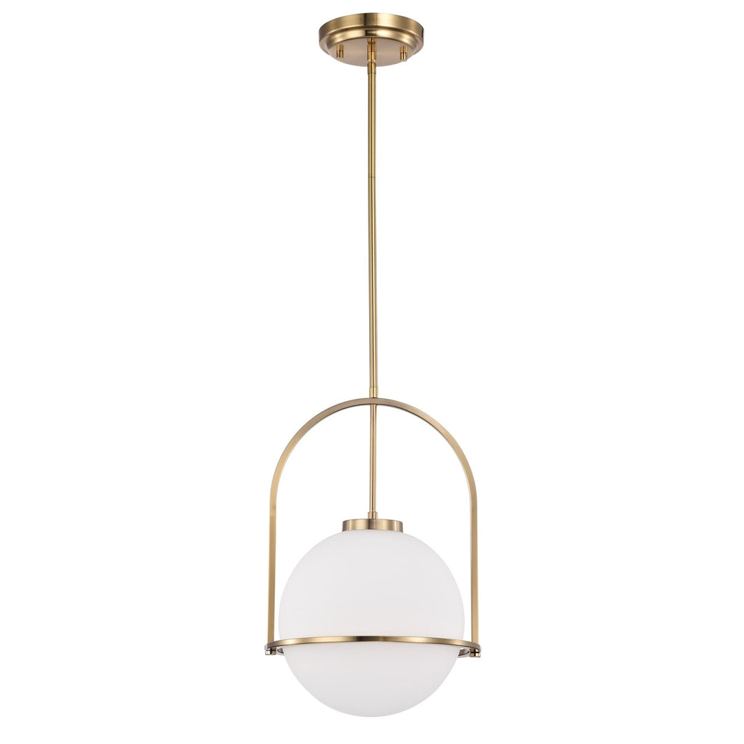 Moonrise 12 Inch Modern Opaque Glass Ceiling Light Gold Contemporary Metal Brass - Diamond Home USA