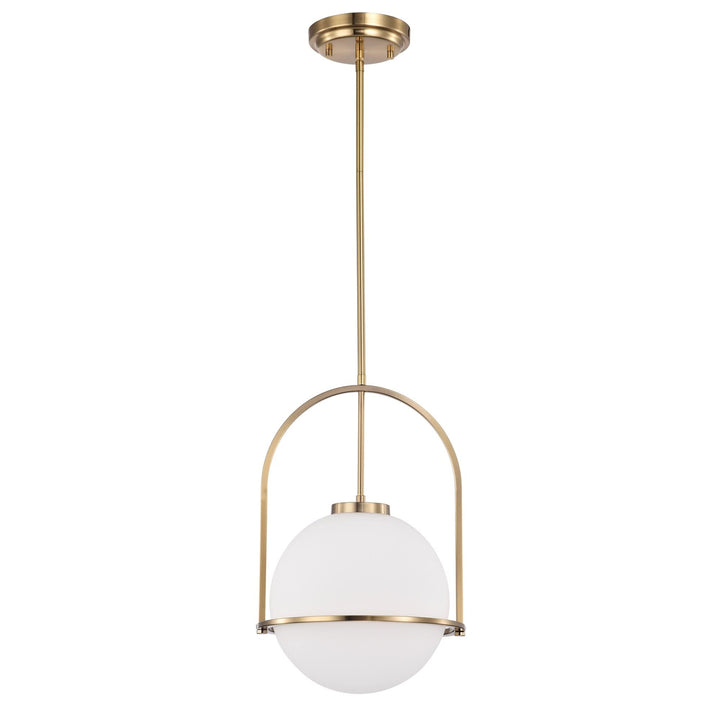 Moonrise 12 Inch Modern Opaque Glass Ceiling Light Gold Contemporary Metal Brass - Diamond Home USA