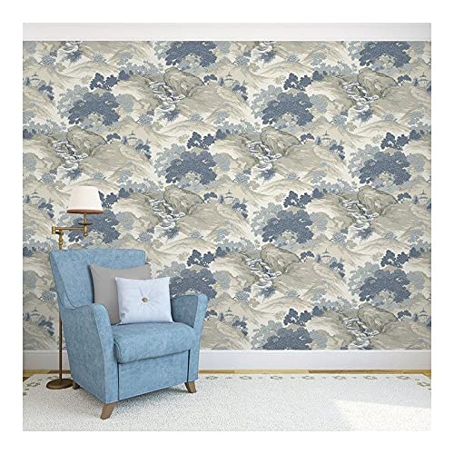 Blue Eastern Wallpaper 20.5 X Modern Contemporary Paper Washable - Diamond Home USA