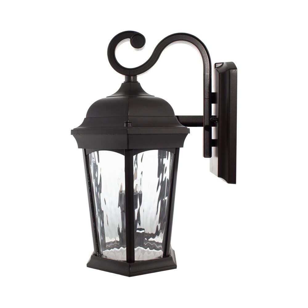 Lighting Water Glass Flame Lantern Integrated Photocell Motion-Sensor with - Diamond Home USA