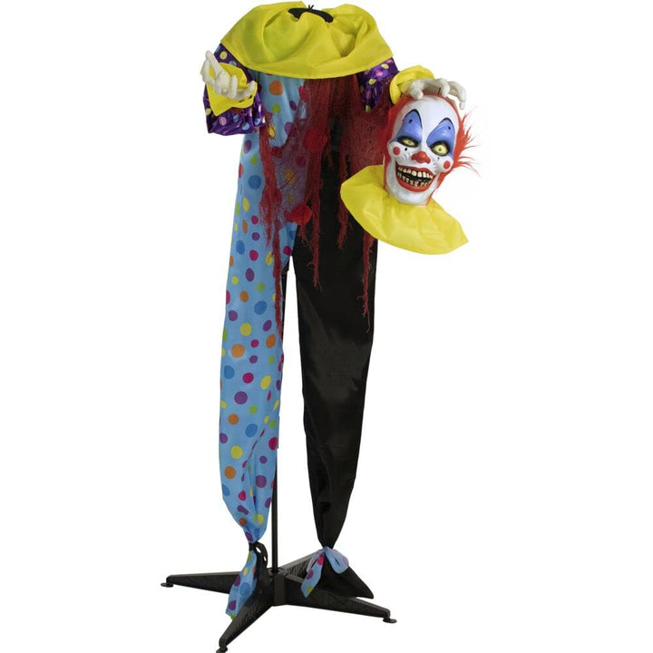 Haunted Hill Farm Life-Size Scary Talking Clown Halloween Animatronic with Touch