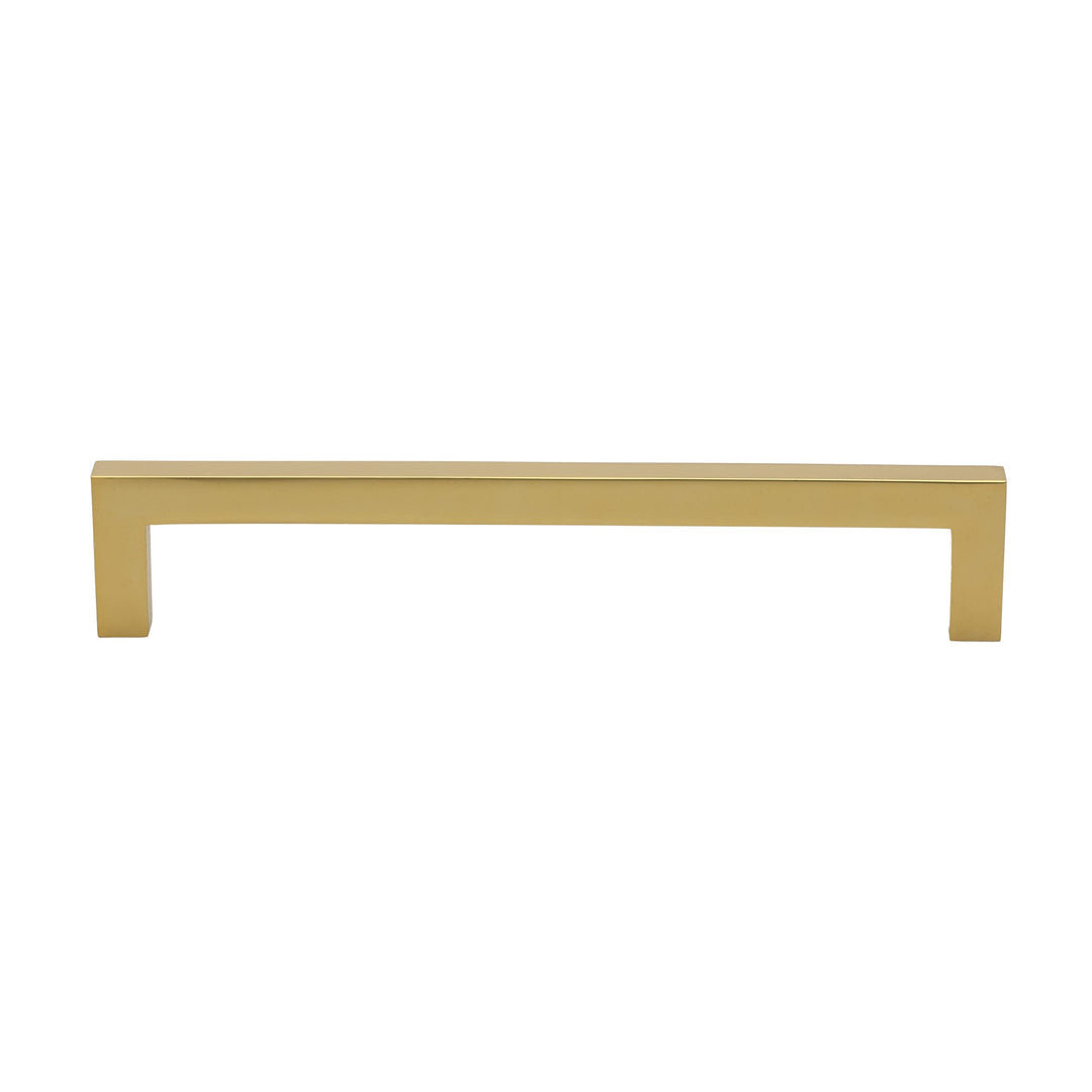 GlideRite Brass Gold Solid Square Cabinet Bar Pulls 6-5/16 in. Center Pack of 10