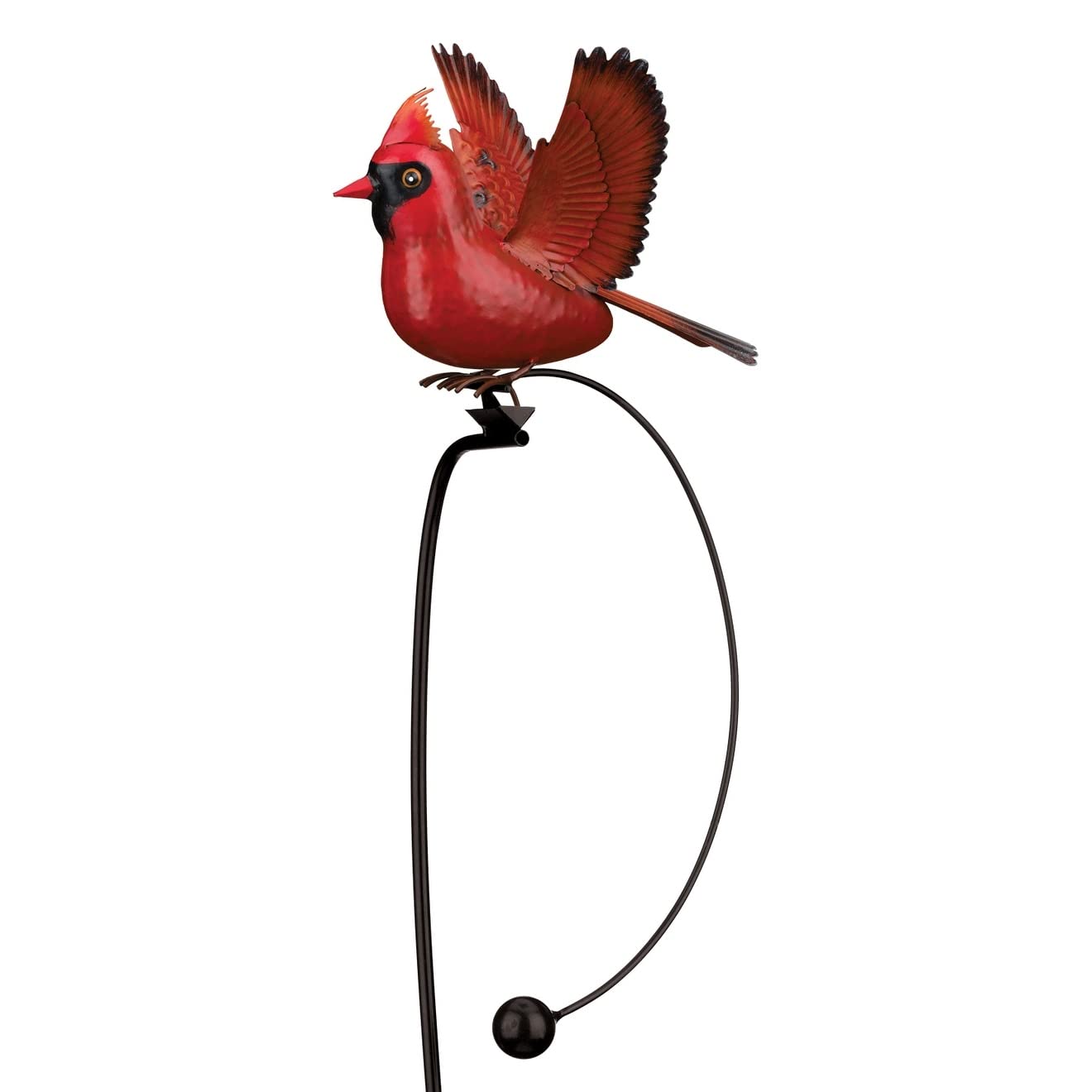 Rocker Bird Stake Cardinal Red Metal | Diamond Home USA