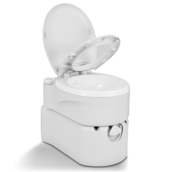 Portable Toilet Integrated 6.3 Gallon Camping Rv With Level Indicator White