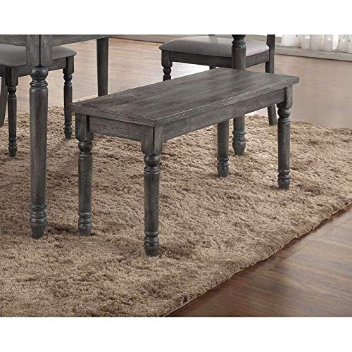 Master Furniture Weathered Gray Bench Grey Solid Modern Contemporary Wood