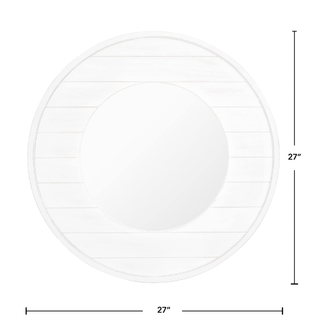 FirsTime & Co. Ellison Shiplap Accent Wall Mirror 27" Aged White - Diamond Home USA