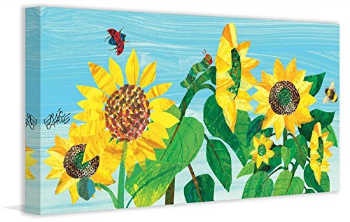 Eric Carle 'Sunflowers and Bugs' Painting Print on Wrapped Canvas 24" X 12" - Diamond Home USA