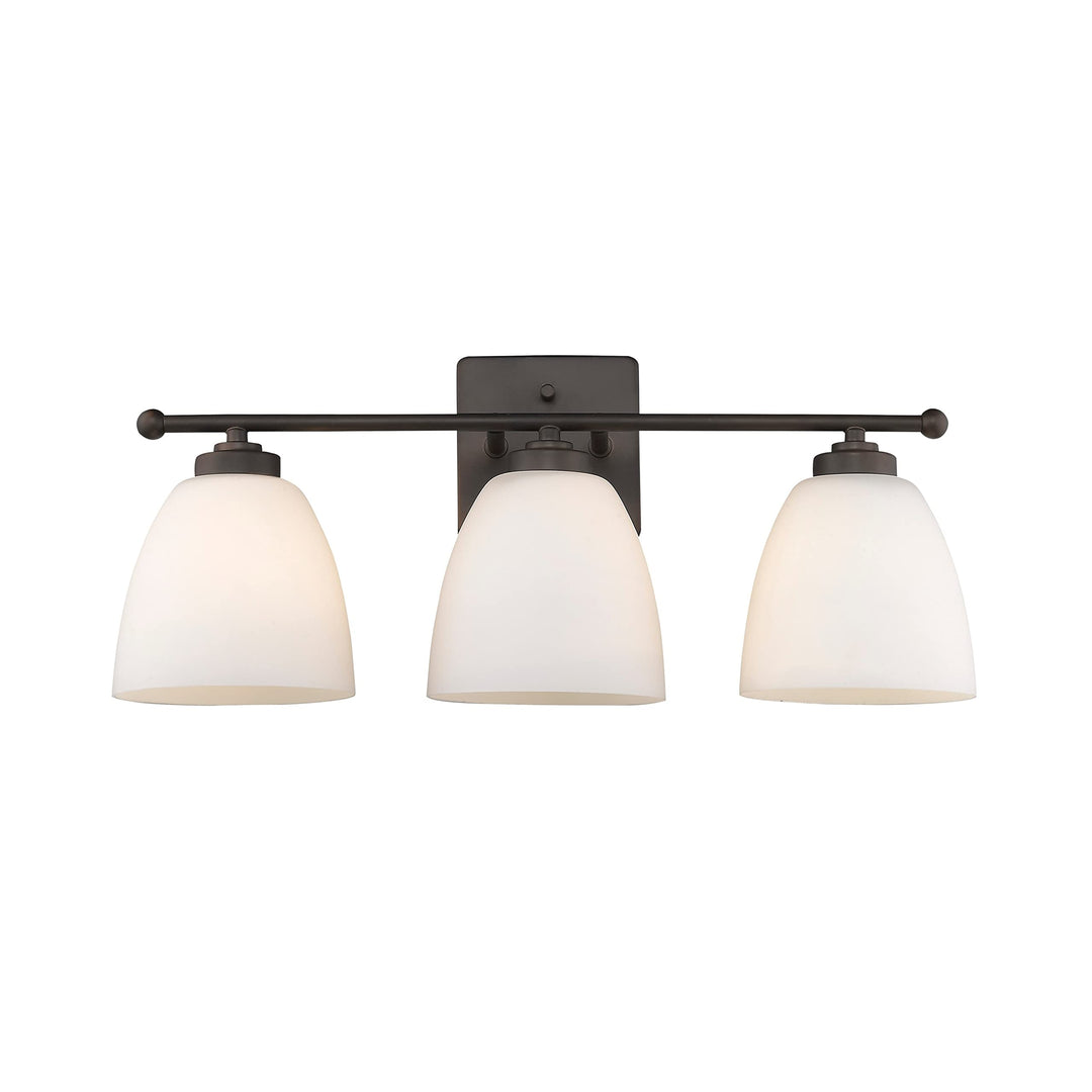 3 Light Over-mirror Vanity Lighting in Oiled Bronze Brown Rustic Metal Dimmable - Diamond Home USA
