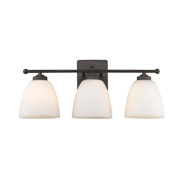 3 Light Over-mirror Vanity Lighting in Oiled Bronze Brown Rustic Metal Dimmable - Diamond Home USA