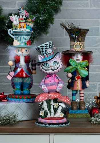 18-Inch Hollywood Alice Teacup Hat Nutcracker - Diamond Home USA