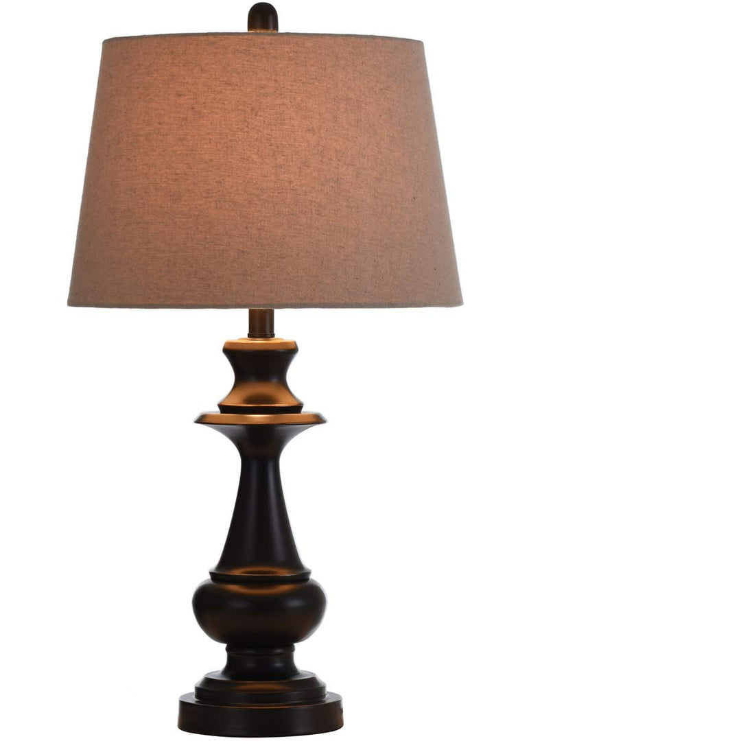 Stylecraft Home Collection Bronze Table Lamp with Natural Linen Hardback - Diamond Home USA
