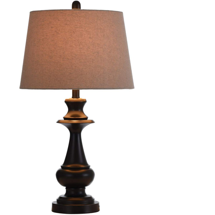 Stylecraft Home Collection Bronze Table Lamp with Natural Linen Hardback - Diamond Home USA