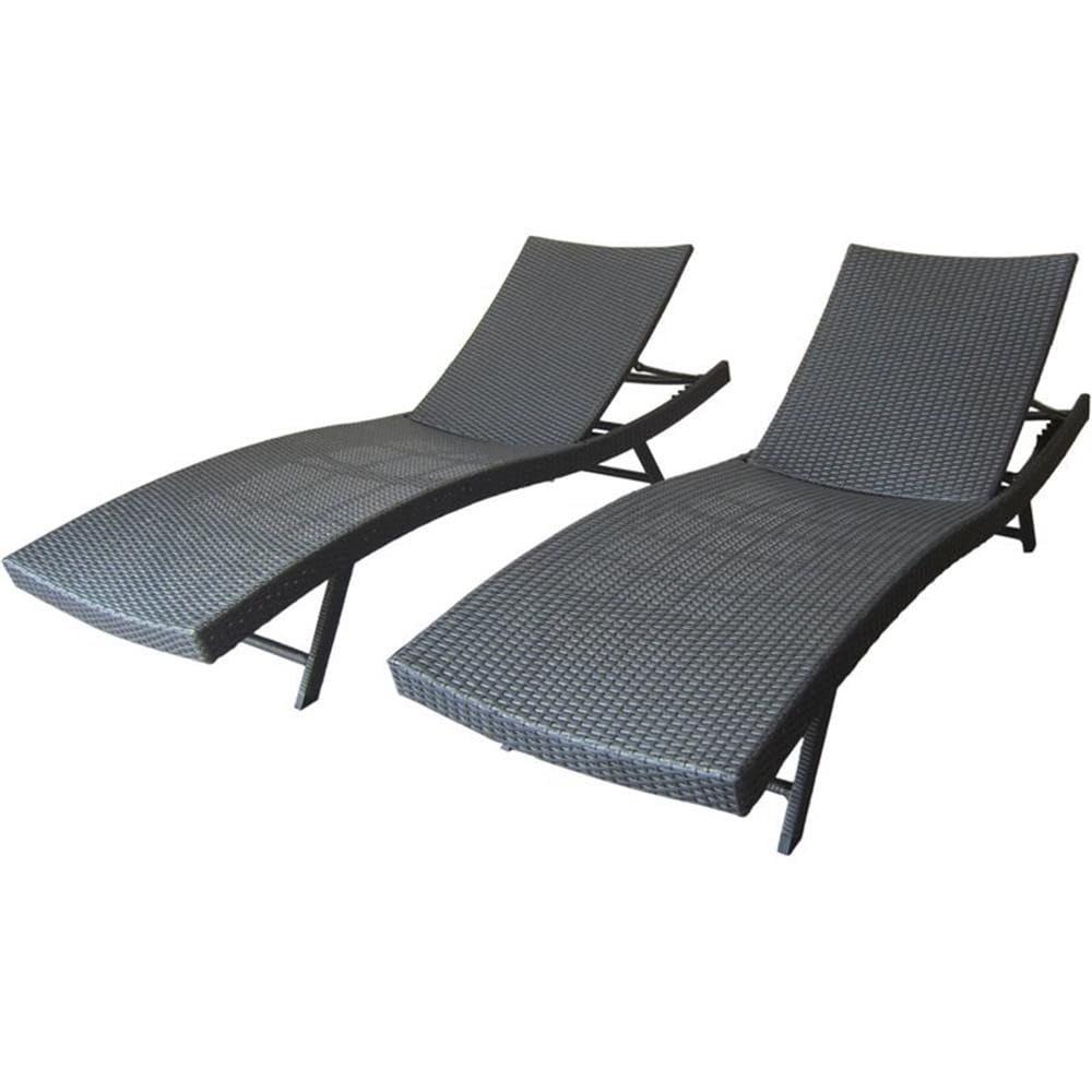 Christopher Knight Home Arthur|Outdoor Wicker Chaise Lounges|Set of 2|in Grey - Diamond Home USA