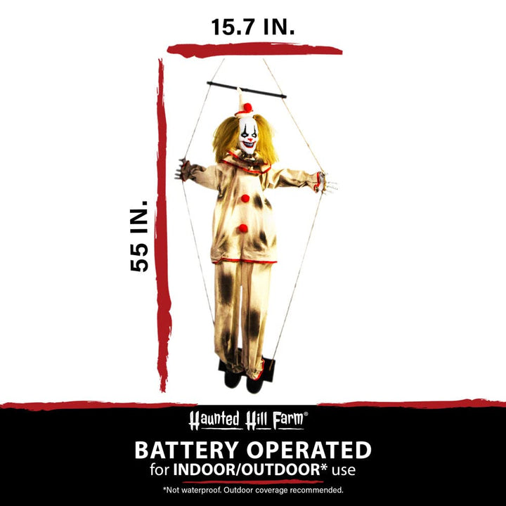 Haunted Hill Farm Scary Swinging Talking Clown Halloween Animatronic with - Diamond Home USA