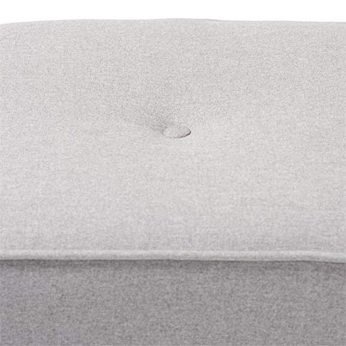 Baxton Studio Corinne 16" Square Ottoman in Light Gray - Diamond Home USA