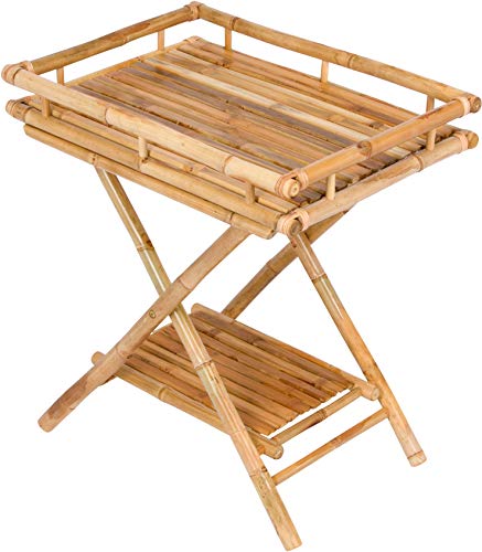 Statra Bamboo Butler Table With Removable Serving Tray