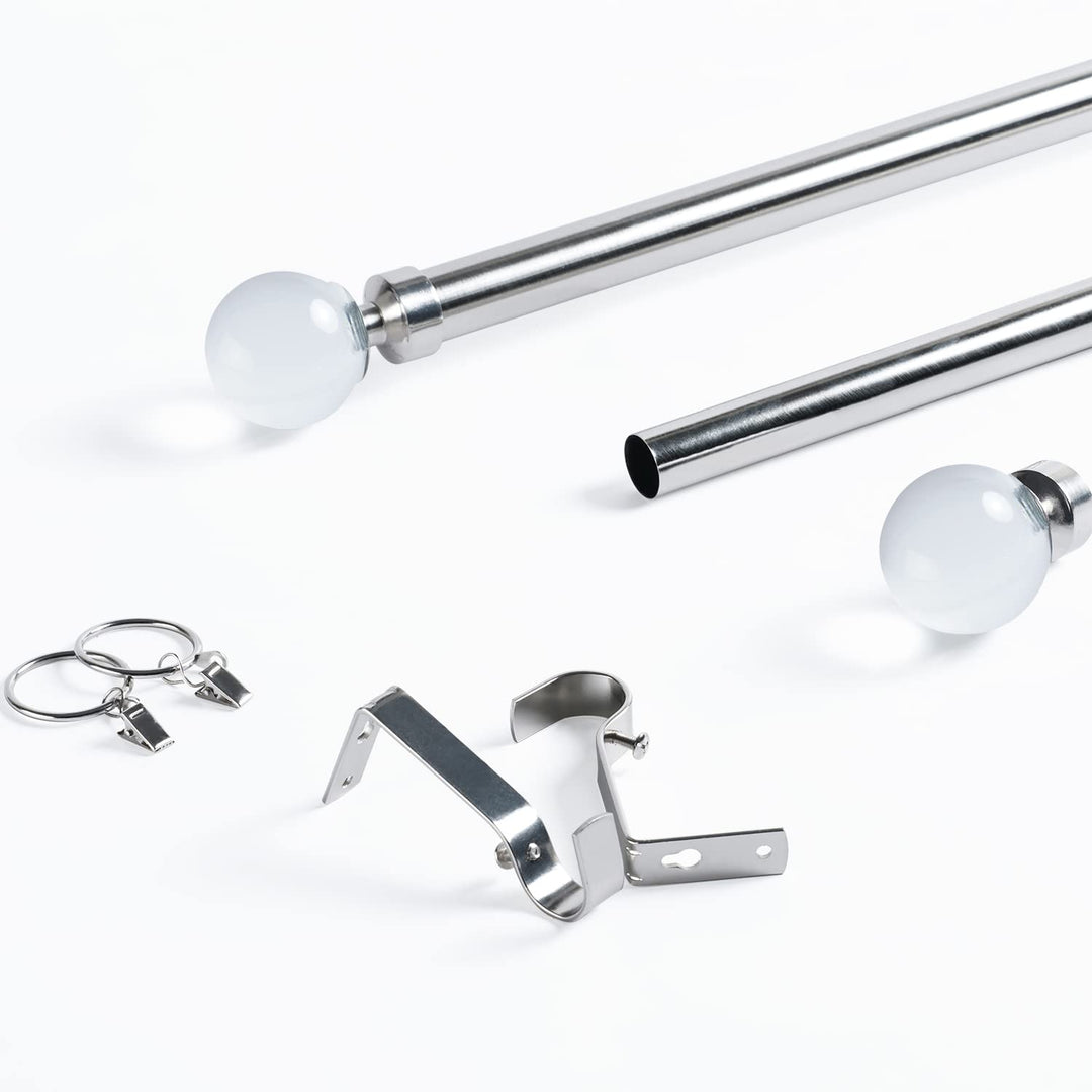 HPD Half Price Drapes Curtain Rod Set For Window 52 to 44 inch Extendable 00% 52" - 144" - Nickel - Diamond Home USA