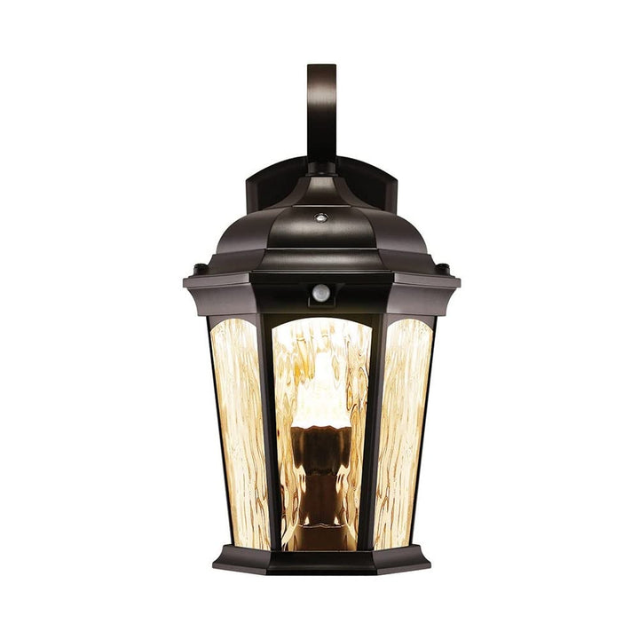 Lighting Water Glass Flame Lantern Integrated Photocell Motion-Sensor with - Diamond Home USA