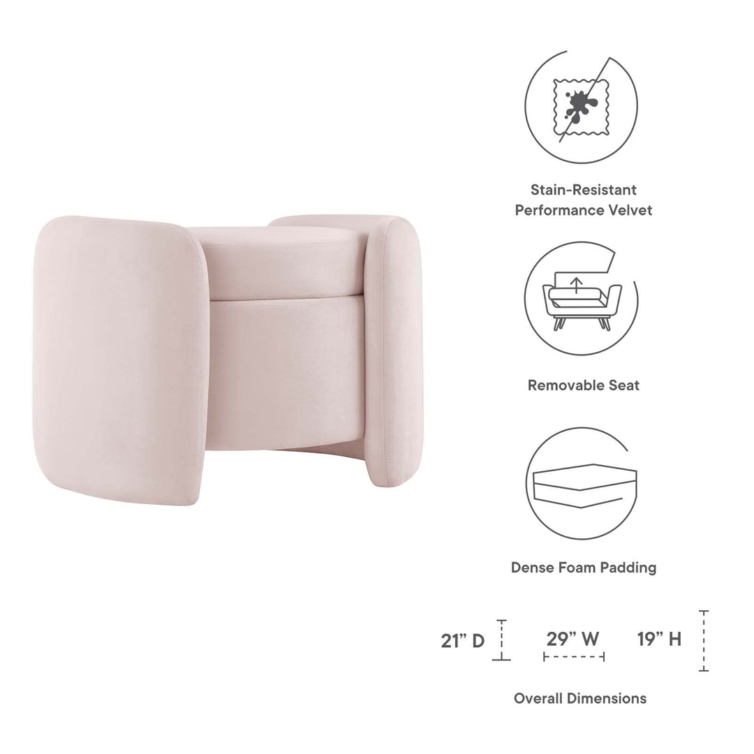 Modway EEI-6055-MID Nebula Upholstered Performance Velvet Ottoman