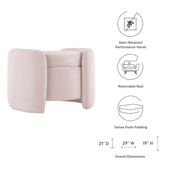 Modway EEI-6055-MID Nebula Upholstered Performance Velvet Ottoman