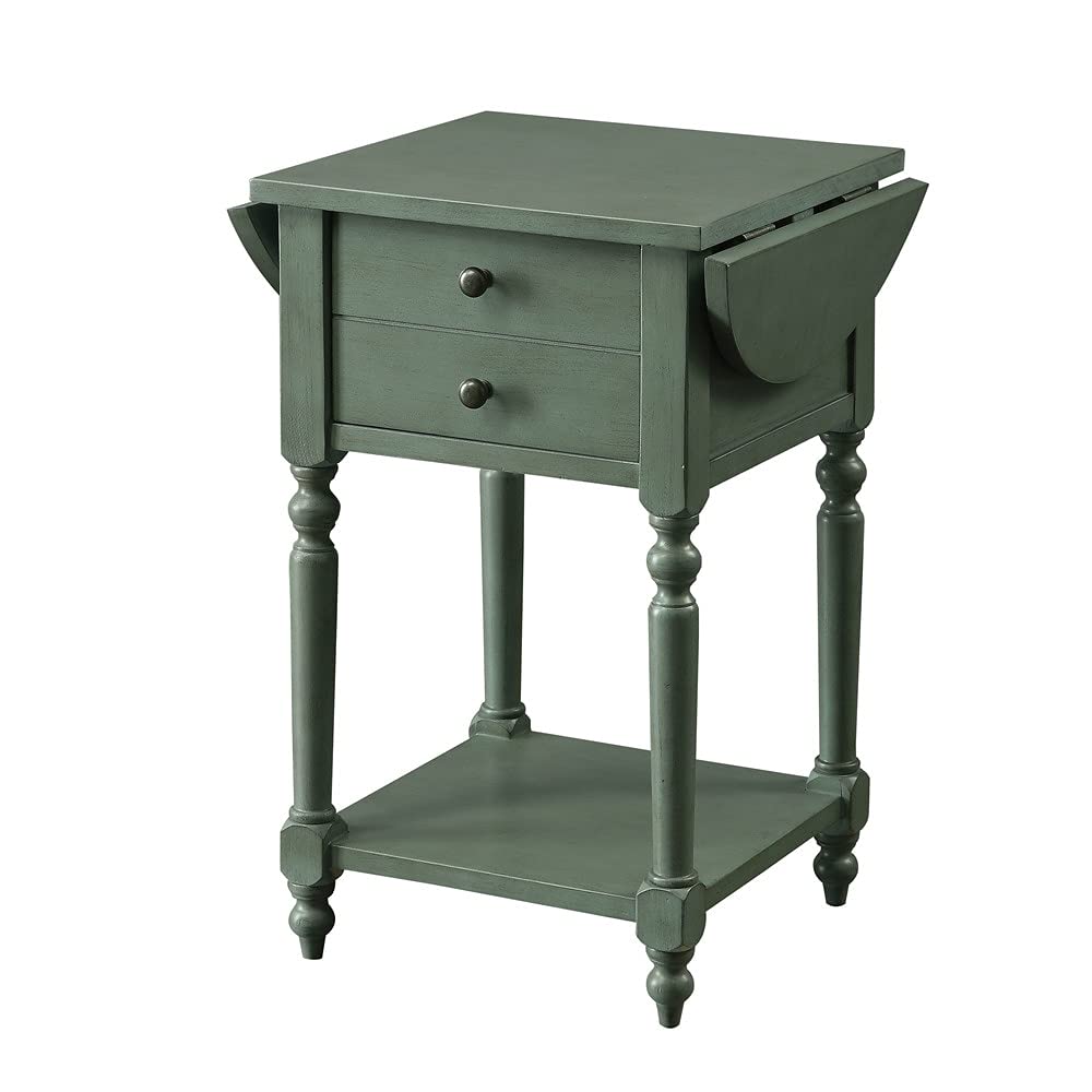 Furniture of America Kist Country Solid Wood 1-Drawer Side Table Antique Gray - Diamond Home USA