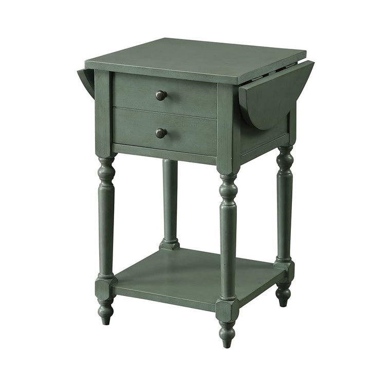 Furniture of America Kist Country Solid Wood 1-Drawer Side Table Antique Gray - Diamond Home USA