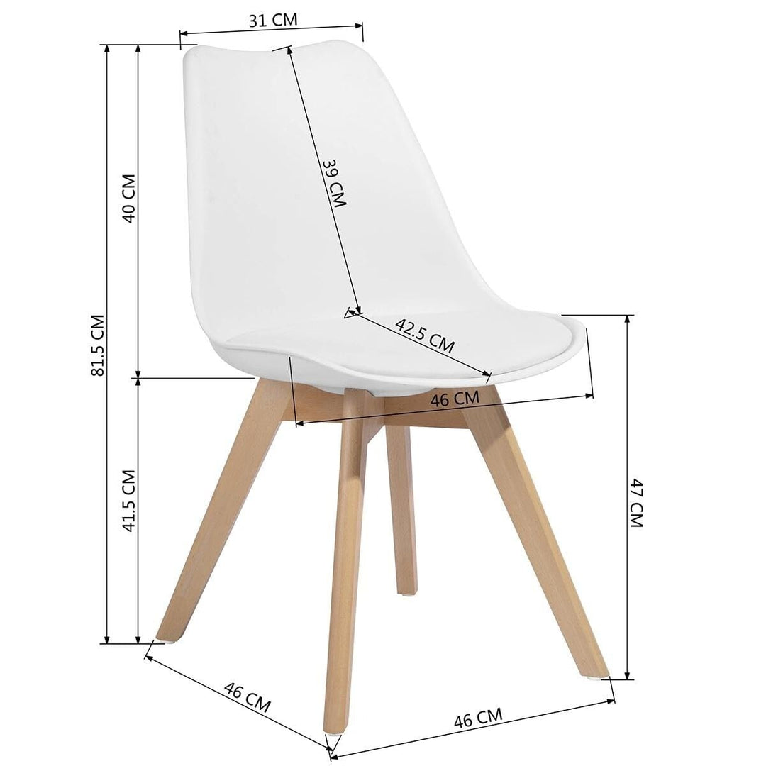 Mid Century Modern Dining Chairs with Wood of 4white White Mid-Century Finish - Diamond Home USA