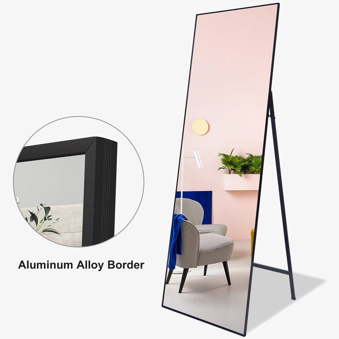 Full Length Mirror Standing Black 65''x22' Silver - Diamond Home USA