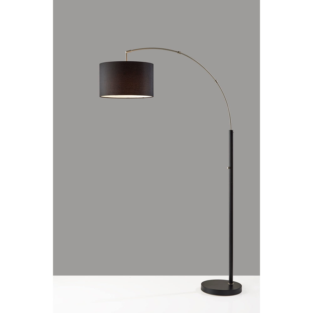 Adesso Preston Arc Lamp Black & Brushed Steel Nickel - Diamond Home USA