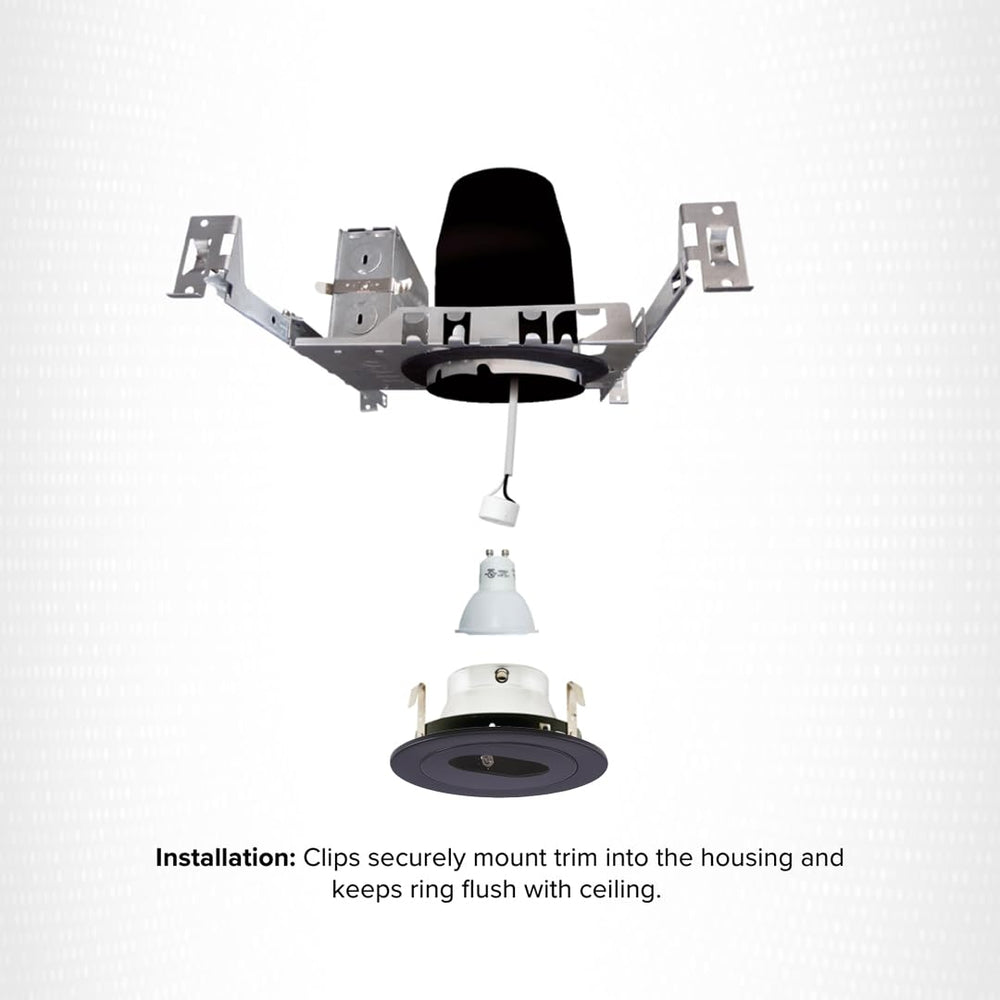 Elco Lighting 4” Low Voltage Adjustable Slot Aperture Trim MR16 GU10 Halogen - Diamond Home USA