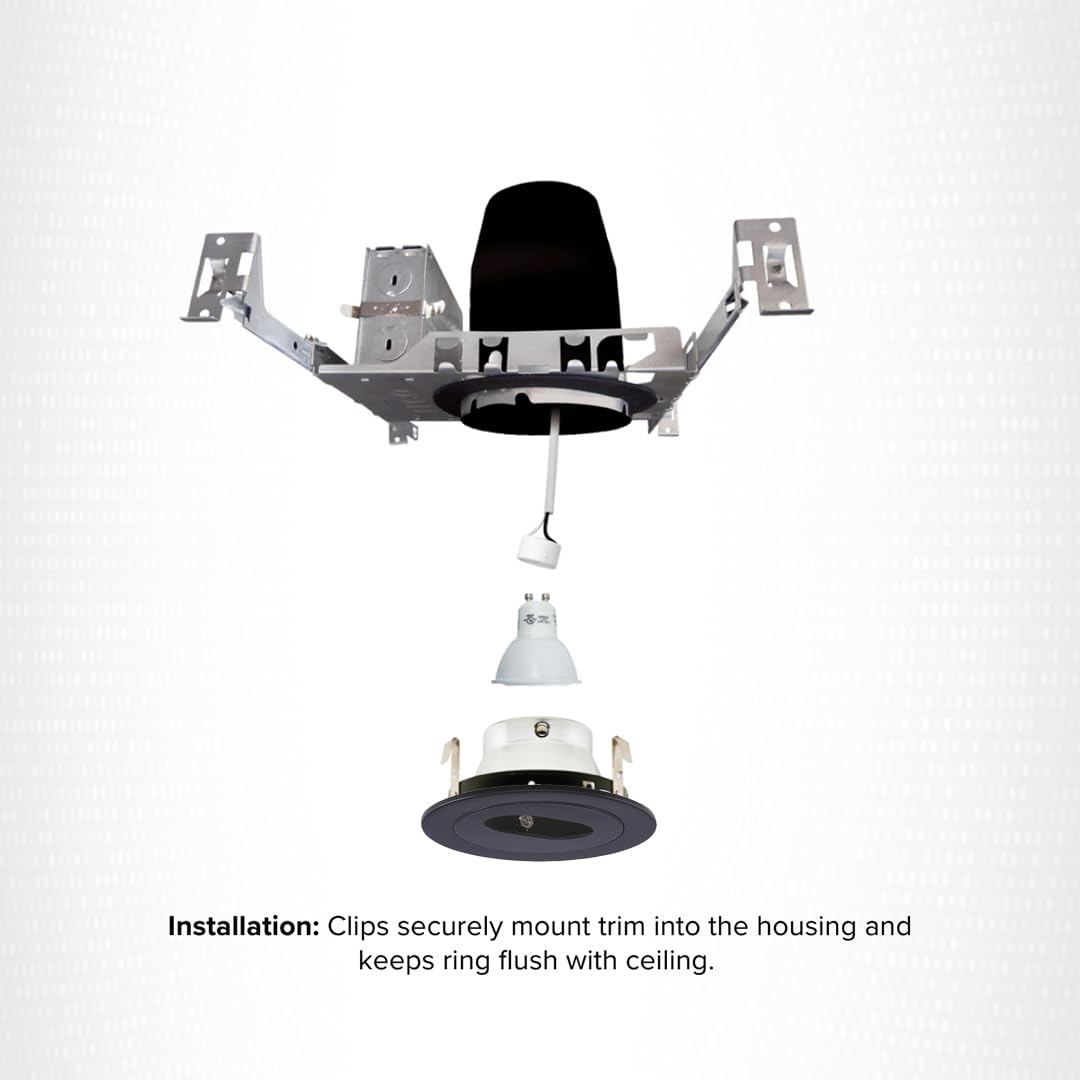 Elco Lighting 4” Low Voltage Adjustable Slot Aperture Trim MR16 GU10 Halogen - Diamond Home USA